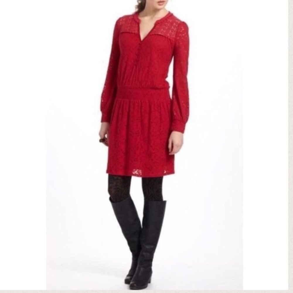 Anthropologie “Field Day” lace dress M BNWT